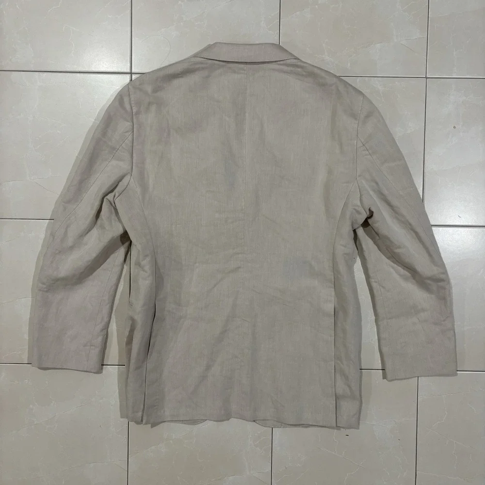 Suit Supply Tessuti Di Sondrio Havana Washed Linen Cotton Blazer Mens 40 Slim